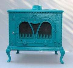 DÖKÜM SOBA MF105MODEL- ŞÖMİNE SOBA- Turkuaz şömine