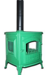 MF125 model soba- Döküm soba -Odun sobası - kömür sobası - oda sobası-3 camlı soba