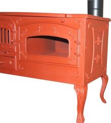 MF137 model soba- Döküm soba -Odun sobası - kömür sobası - oda sobası-3 camlı soba