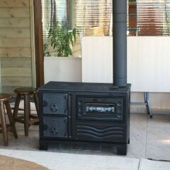 CAMLI SOBA - 40 CM FIRINLI SOBA - BÜYÜK SOBA - DÖKÜM SOBA-  mf65 model dorello soba