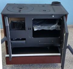 Dorello MF114 Model Bordo Döküm Soba Tuğlalı Fırınlı Kapaklı Soba