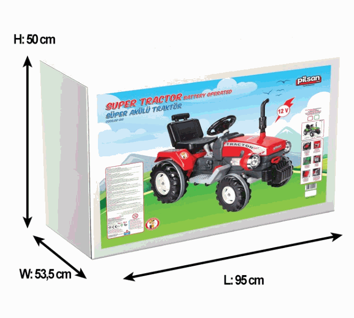 Super 12V Akülü Traktör Yeşil pilsan akülü 05 210 model