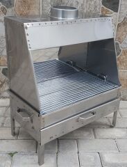 Davlumbazlı mangal - Krom paslanmaz mangal