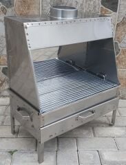 Davlumbazlı mangal - Krom paslanmaz mangal