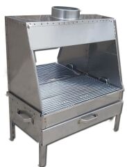 Davlumbazlı mangal - Krom paslanmaz mangal