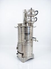 Dorello Paslanmaz Çelik Semaver, Geleneksel Türk Çay Makinesi, Çift Demlikli Sistem  20 Litre