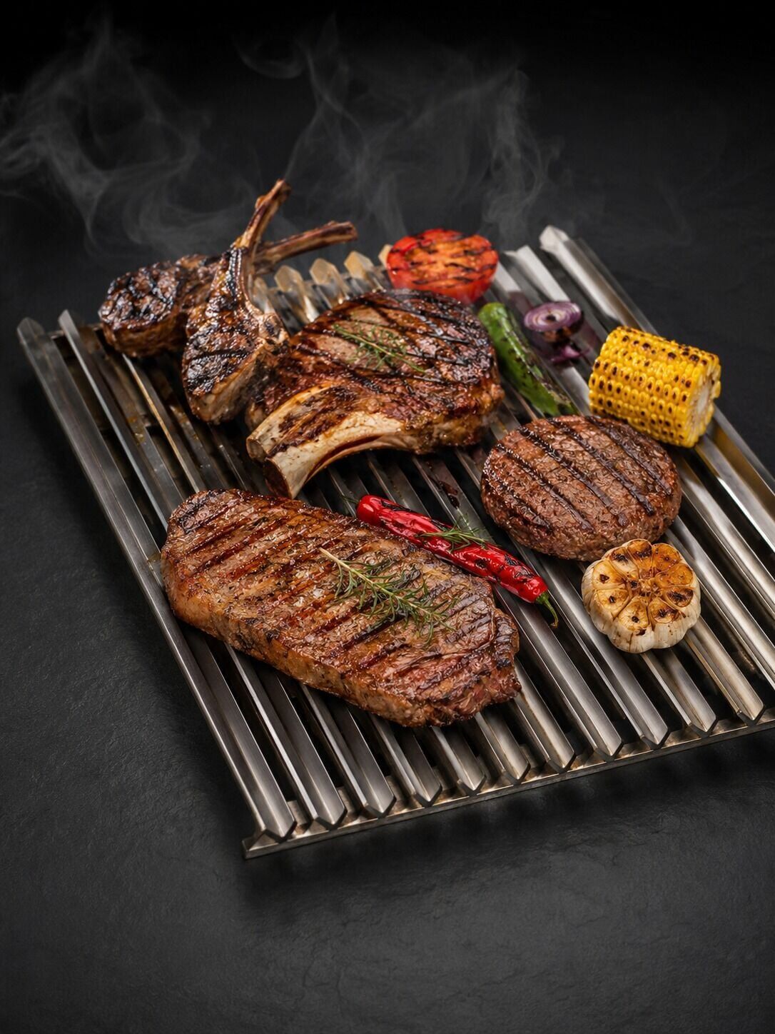 V Kanallı Yağ Kanallı Paslanmaz Izgara Barbekü Mangal Izgarası Dorello