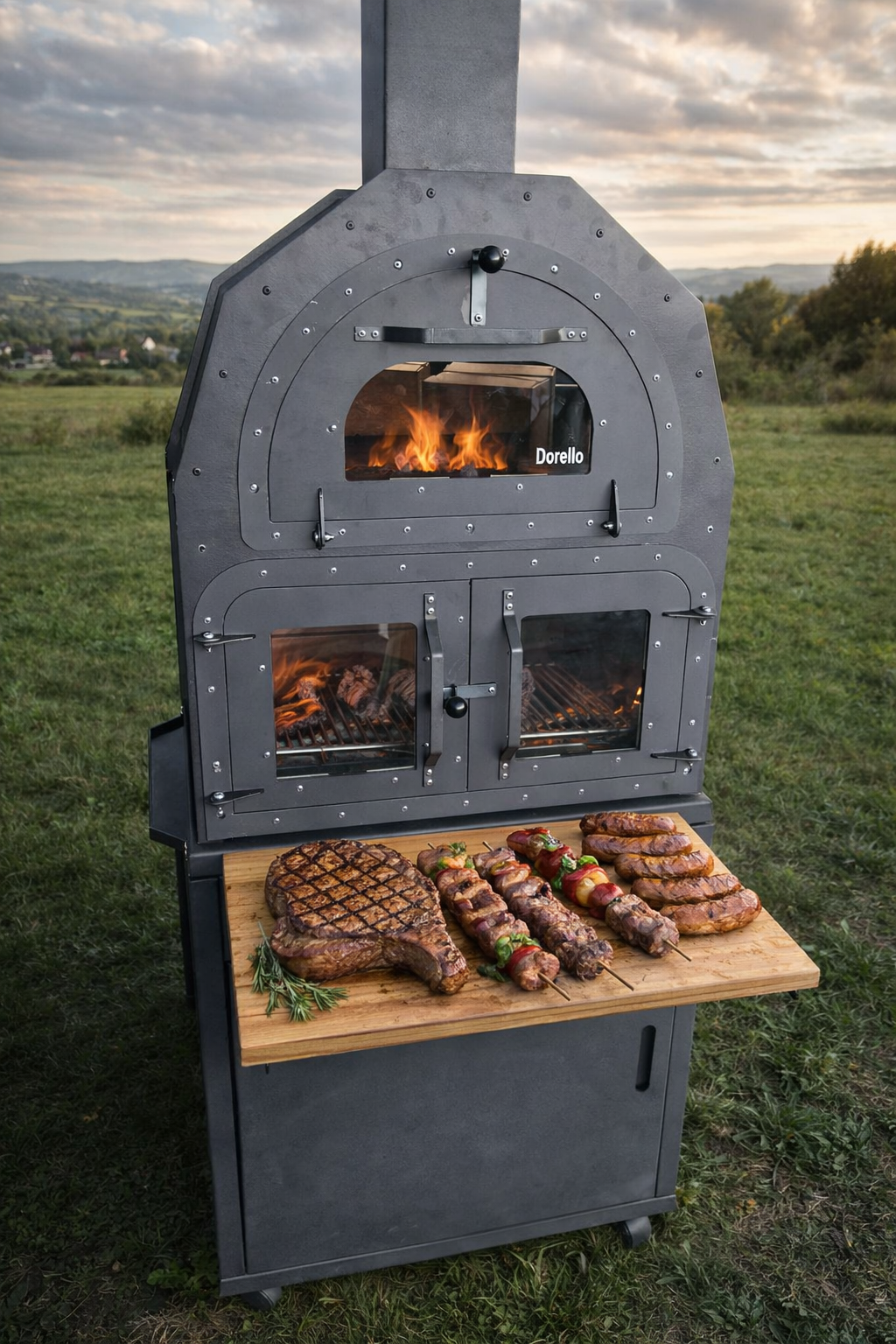 DORELLO Odunlu Bahçe Fırını & Mangal Ünitesi barbeku kargo dahil