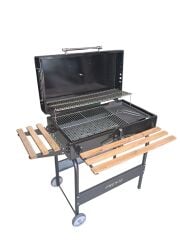 DORELLO Kapaklı Kömürlü Barbekü Mangal – Tekerlekli Bahçe ve Balkon Mangalı ( 75 Cm )