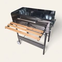 DORELLO Kapaklı Kömürlü Barbekü Mangal – Tekerlekli Bahçe ve Balkon Mangalı ( 55-75 cm )