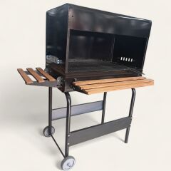 DORELLO Kapaklı Kömürlü Barbekü Mangal – Tekerlekli Bahçe ve Balkon Mangalı ( 55-75 cm )