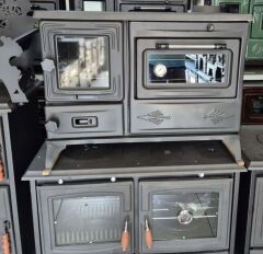 Dorello Döküm Kuzine Soba Şömine Soba – Fırınlı, Camlı, Odun Kömür Uyumlu mat siyah ) Dutluca Model aden