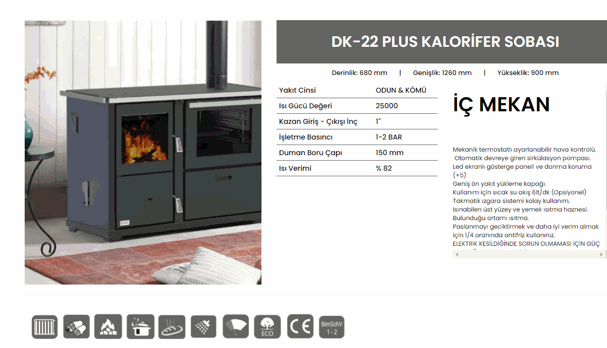 DK-22 PLUS KALORİFER SOBASI daiwa soba