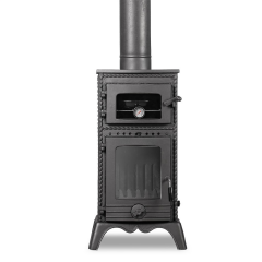 Dorello 3 Tarafı Camlı Fırınlı Pik Döküm Soba DRL-054 Odun Kömür Sobası