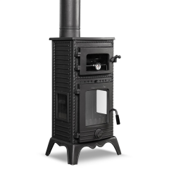 Dorello 3 Tarafı Camlı Fırınlı Pik Döküm Soba DRL-054 Odun Kömür Sobası