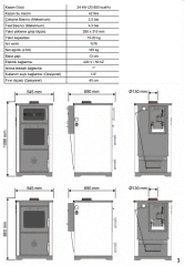 DK - 29 Kuzineli, Şömineli Katı Yakıt LOTUS kuzine soba Kat Kaloriferi Sıcak Sulu - Vera sulu soba