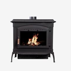 Dorello Vesta Soba  Geniş Camlı, Seramik Yan Camlı Dekoratif Odun Kömür Sobası DRL028