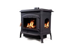 Dorello Vesta Soba  Geniş Camlı, Seramik Yan Camlı Dekoratif Odun Sobası DRL028