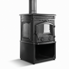 Dorello Odunluklu 3 Camlı Pik Döküm Odun Kömür Sobası - DRL-014ST