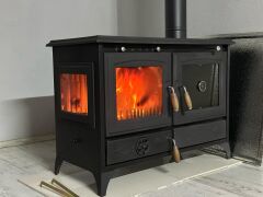Dorello Yandan Camlı Kuzine Soba Camlı Şömine Soba MF014YK Model