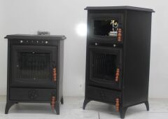 Dorello Döküm Kuzine Soba 2 Camlı Dik Kuzine Fırınlı Döküm Soba MF78 Model