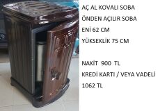Dorello Kovalı Soba Önden Kapaklı Soba Önden Açılır Kapaklı Mat Siyah Odun Kömür Sobası