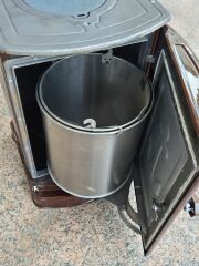 Önden kapaklı soba- Kovalı soba-önden açılır kapaklı soba mat siyah