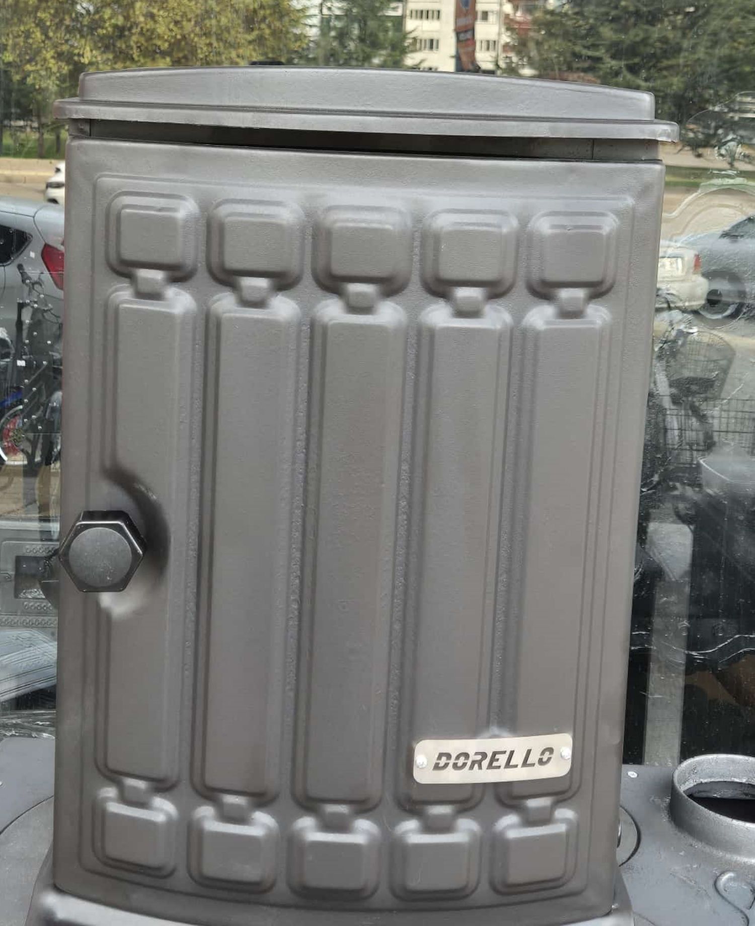 Önden kapaklı soba- Kovalı soba-önden açılır kapaklı soba mat siyah