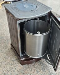 Önden kapaklı soba- Kovalı soba-önden açılır kapaklı soba mat siyah