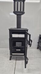 Pelet Camlı Kuzine Tipi Odun Sobası – Fırınlı, Yüksek Verimli