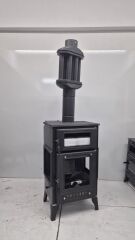 Pelet Camlı Kuzine Tipi Odun Sobası – Fırınlı, Yüksek Verimli