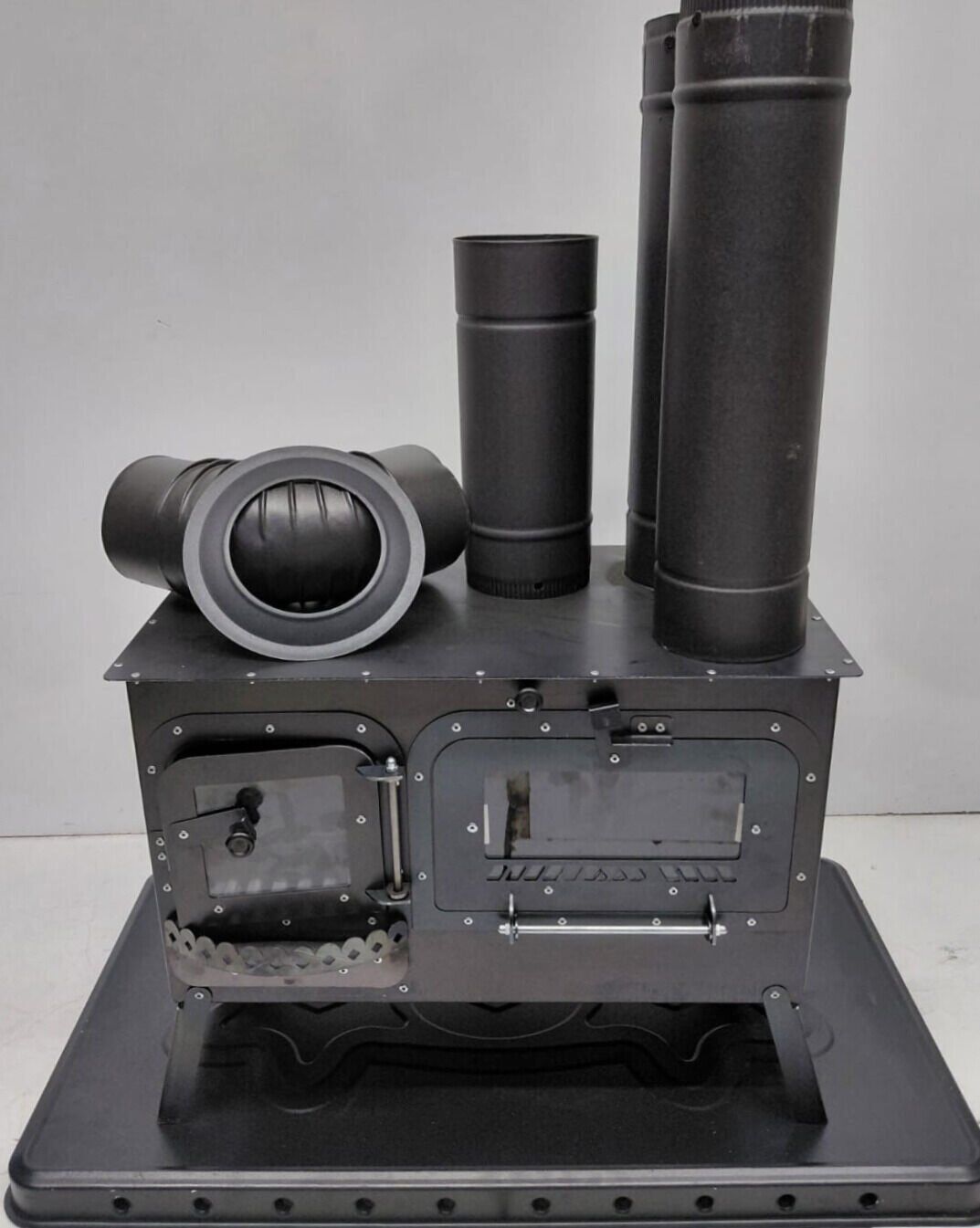 Kamp Sobası – Odun/Kömür Yakıtlı, Cam Kapaklı, Baca Borulu ve Saç Tapla