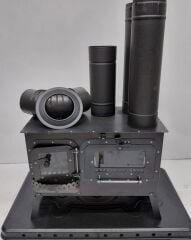 Kamp Sobası – Odun/Kömür Yakıtlı, Cam Kapaklı, Baca Borulu ve Saç Tapla