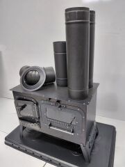 Kamp Sobası – Odun/Kömür Yakıtlı, Cam Kapaklı, Baca Borulu ve Saç Tapla