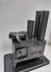 Kamp Sobası – Odun/Kömür Yakıtlı, Cam Kapaklı, Baca Borulu ve Saç Tapla