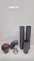 Fırıldaklı Boru Seti (2 Adet 70 cm, 1 Adet 33 cm Boru, Dirsek ve 10’’ → 13’’ Dönüştürücü Aparat)