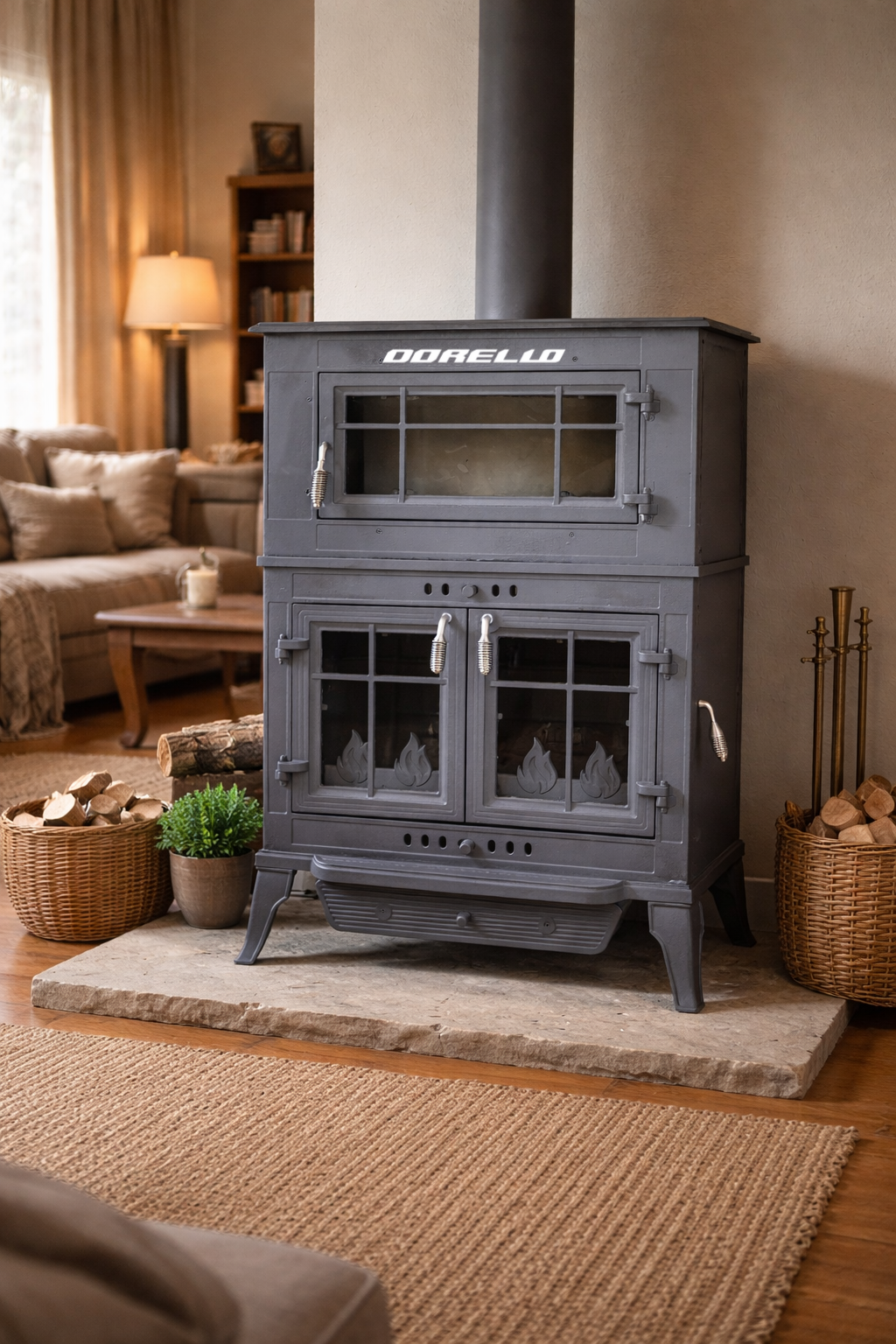 Dorello Fırınlı Kuzine Soba – Odunlu Katı Yakıtlı Kuzine Soba