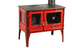 Camlı Fırınlı Döküm Kuzine Soba – Isıtma ve Pişirme Bir Arada