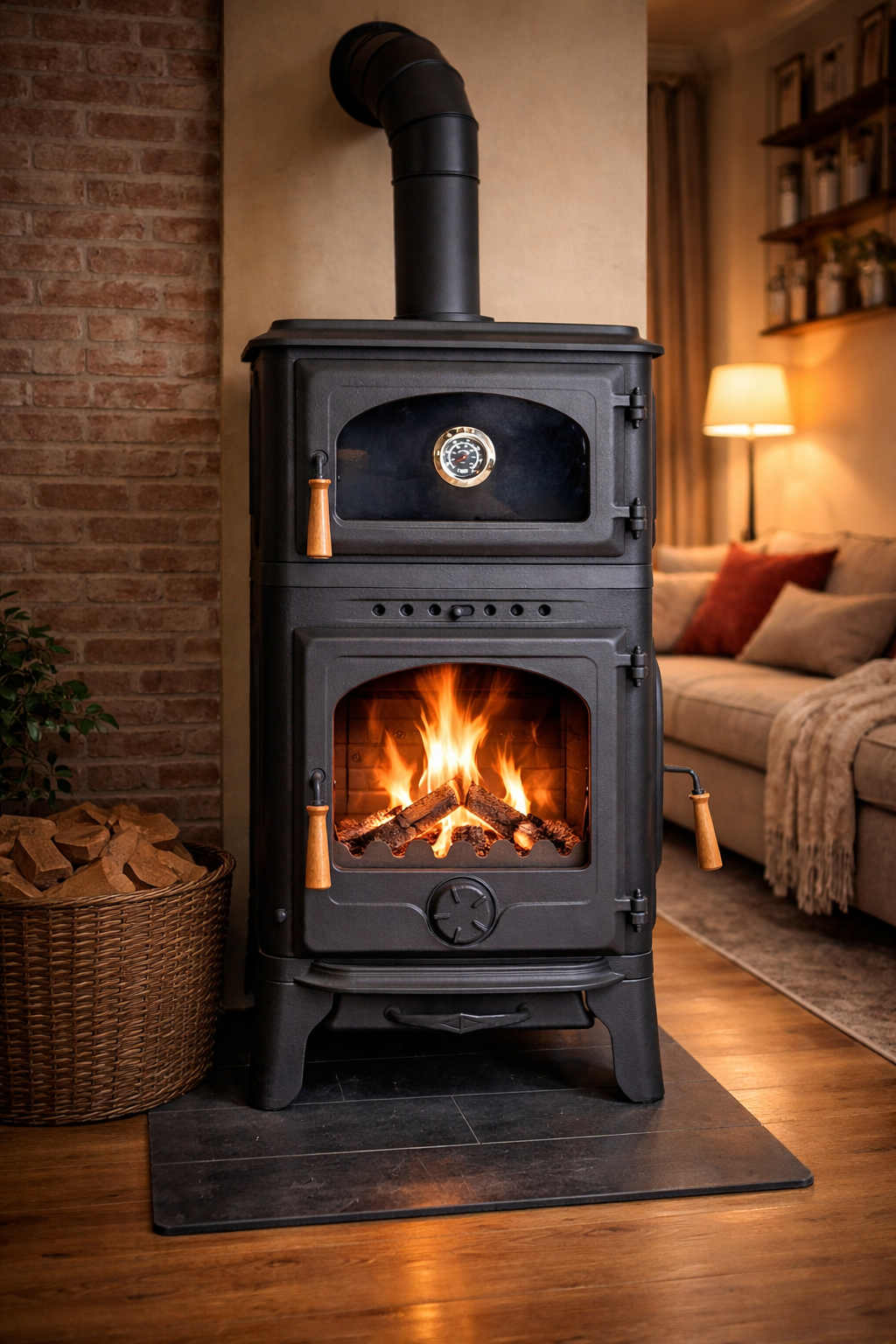 Döküm Şömine Soba Kuzine Soba Fırınlı Soba DRL058