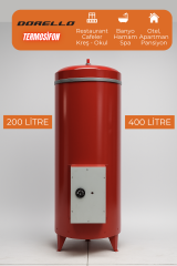 Dorello Dikey Elektrikli Termosifon – 200 / 400 Litre Kırmızı
